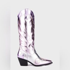 Hendrix Cowboy Boots - Pink/Silver (Size 6)